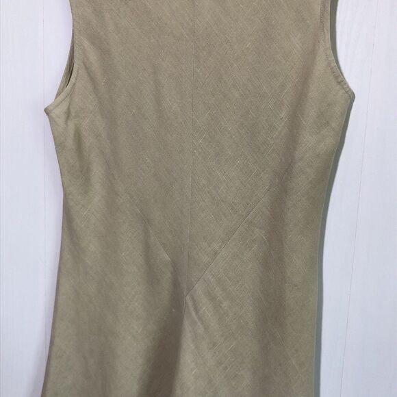 Natalie Lavalle Taller Linen Dress Womens 6 Tan Neutral  Tulip Hem Lagenlook - Picture 12 of 16